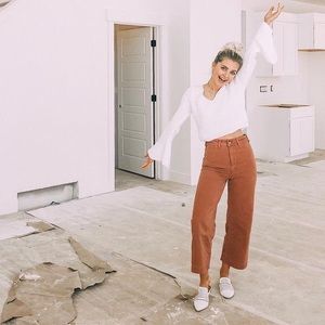 Free people flared cropped jeans